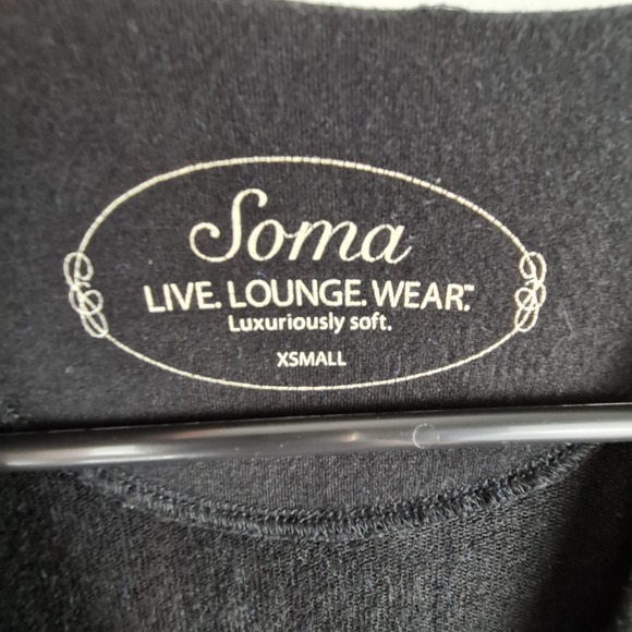 Soma Live Lounge Wear Cardigan Women's XS Black One Button Soft Stretch Modal - Picture 2 of 9